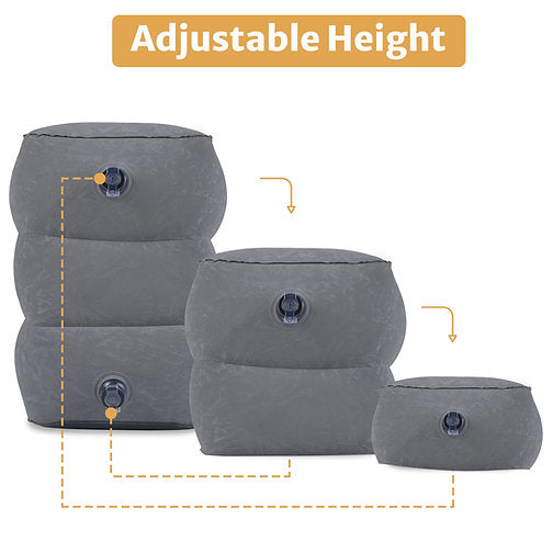 (2-Pack) Inflatable Airplane Footrest Pillow | Inflatable Kids Travel Bed | Adjustable Height Inflatable Foot Rest for Air Travel, Car, Home, Office | Airplane Bed for Toddler | Kids Travel Essentials